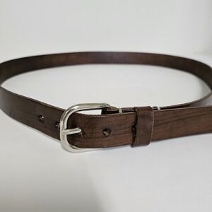 Alex Crane Men's Brown Leather Belt Made In Oaxaca Mexico Size XL